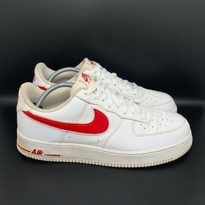 Nike Air Force 1 ‘07 Low White/Gym‎ Red Shoes Men’s Sz 13
